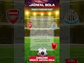 JADWAL BOLA RABU 8 JANUARI 2025 #ARSENAL VS NEWCASTEL / PSM MAKASAR