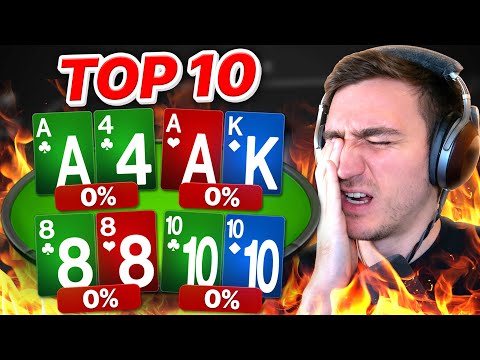 EXISTENTIAL CRISIS from Losing EVERY HAND?! | Top 10 Hands Ep. 218