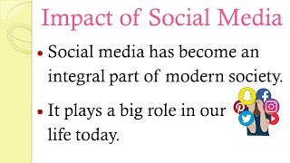 Essay on Impact of Social Media | 15 lines Social Media #easytolearnandwrite #socialmedia#technology