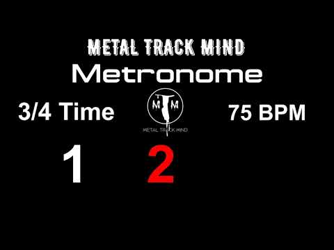 Metronome 3/4 Time 75 BPM visual numbers