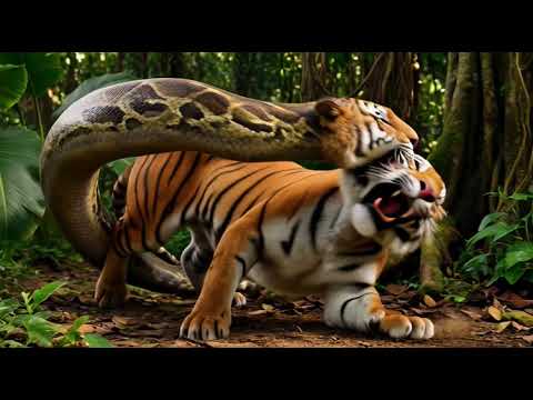 Death Coil Trap : One mistake means death.#️⃣ #TigerVsPython #PredatorFight #WildNature