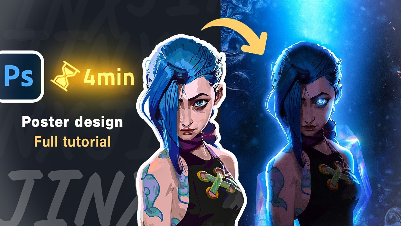Create this Insane Jinx Poster in 4 Minutes! 🔥 | Photoshop Tutorial