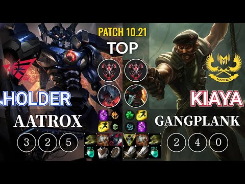 RW Holder Aatrox vs GAM Kiaya Gangplank Top - KR Patch 10.21