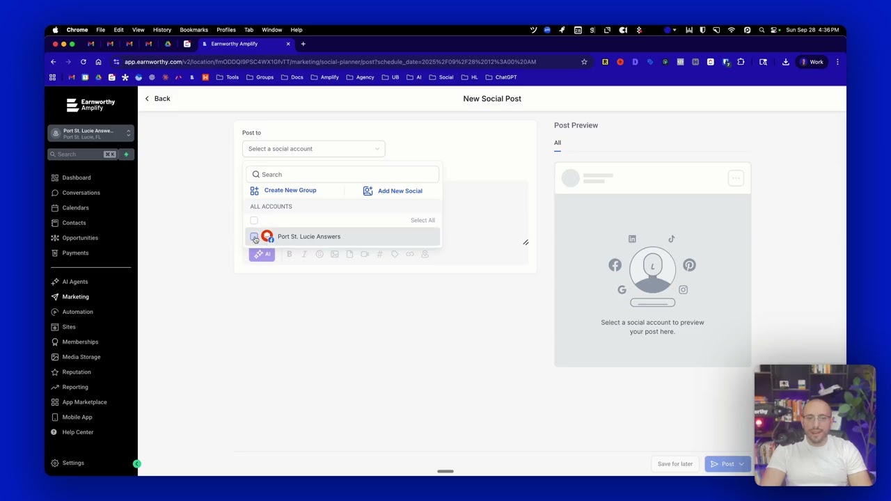 Amplify 101 — How to Connect Social Accounts to the Social Planner
