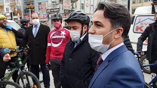 Seydişehir de bisikletçiler sağlıkçılar için pedal çevirdi