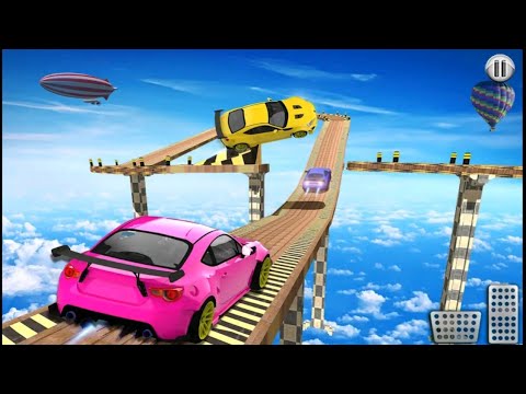 Impossible Car Tracks 3D - Car Driving Stuntsim I Two Red Cars Multiplayer Mode Android Gameplay