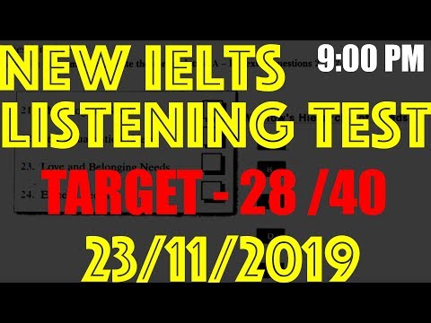 NOVEMBER 2019 IELTS LISTENING PRACTICE TEST WITH ANSWERS - 4 || 23.11.2019