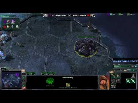 Epic game: roxkisAbver vs mouzMana g1 - proxy hatch, proxy expansion contain - Shakuras Plateau