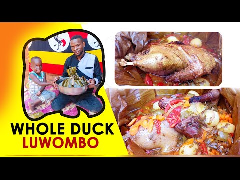 Yiga Okufumba Oluwombo Lwembaata | Preparing Duck In Banana Leaves - Ugandan Village Cooking