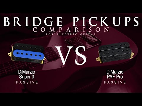 DiMarzio SUPER 3 vs PAF PRO - Passive Bridge Guitar Pickup Comparison Tone Demo