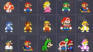 Super Mario Maker - All 153 Costume Mario / Mystery Mushroom Suits