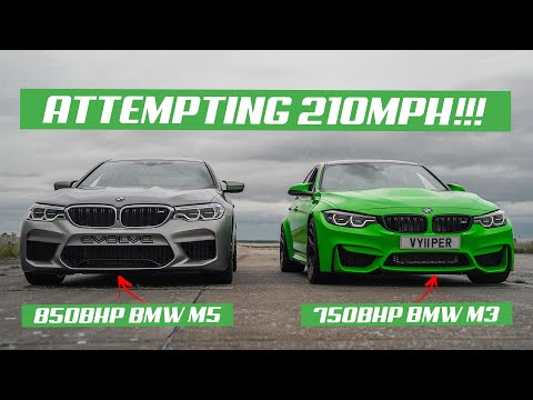 ATTEMPTING 210MPH IN A 850BHP BMW M5 *VMAX 200*