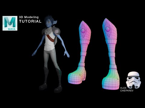 Easy 3D Character Modeling in Maya - Part 11 - Boots / Shoes