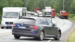 Finnish police cars on a fatal car crash scene - 2020
