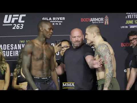 Israel Adesanya vs. Marvin Vettori UFC 263 Weigh-In Staredown - MMA Fighting