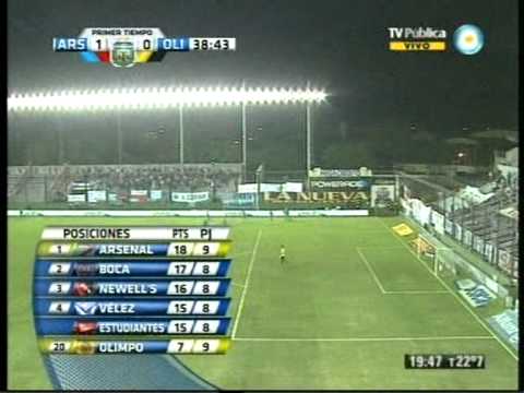 Olimpo 0 Arsenal 1, gol de Lisandro López