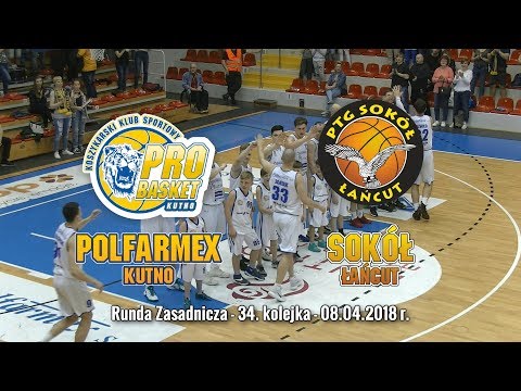 Skrót meczu Polfarmex Kutno - Sokół Łańcut - 08.04.2018