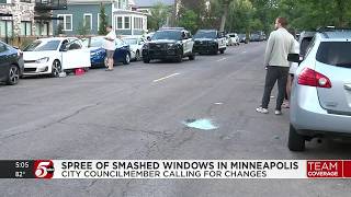 At least 87 vehicles damaged overnight in Minneapolis window smashing spree