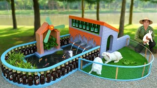 From old bottles to amazing rabbit house with integrated aquarium