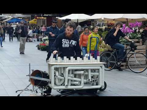 Pipe Guy busking in Rundle Mall
