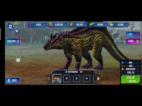 LVL MAX TRANSFORMATION POSTOSUCHUS. JURASSIC WORLD THE GAME.