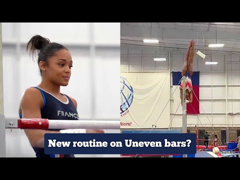 Melanie de Jesus dos Santos is training a NEW Skill on Uneven bars - New routine?