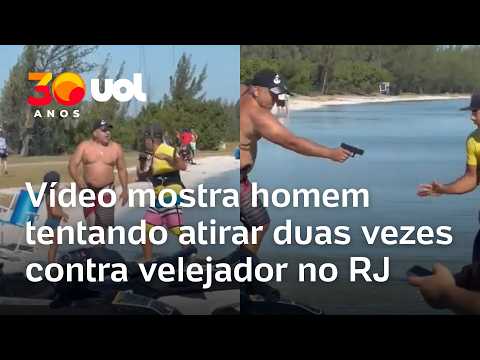 Homem tenta atirar duas vezes contra velejador no RJ, mas arma falha; veja vídeo
