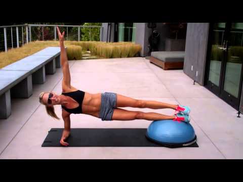 Side Plank Bosu Hip Drops