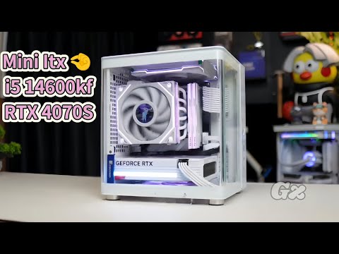 Mini ITX 🤏 White 🤍 Gaming Pc Build With Intel i5 14600kf RTX 4070S #pcbuild #miniitx