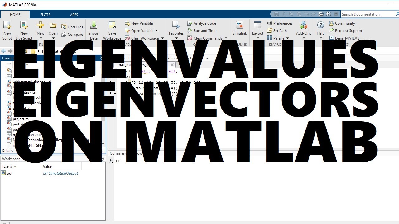 7. HOW TO FIND eigen values and eigen vectors | ON MATLAB