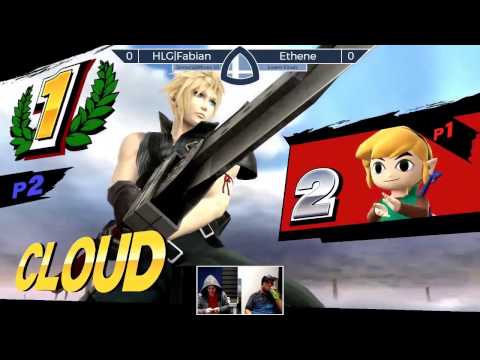 Sm4sh@Mines 50 - HLG|Fabian (Toon Link, Donkey Kong) Vs. Ethene (Cloud)