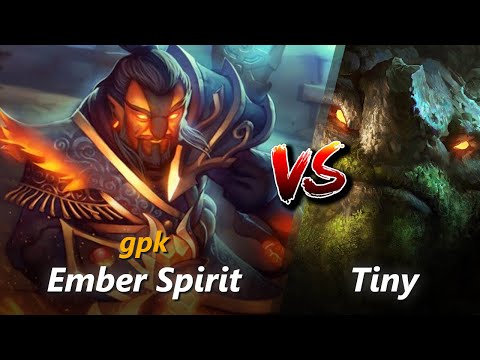How to Ember Spirit mid vs Tiny (feat. gpk) | First 10 minutes