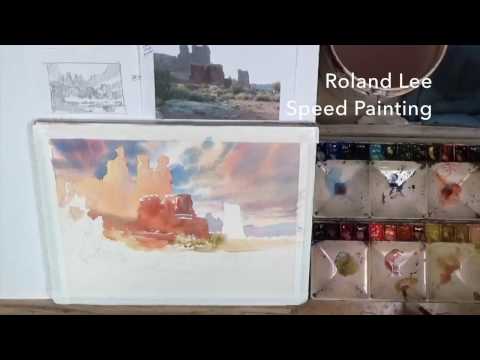 Preview 1 min - Roland Lee Watercolor Workshop "Arches Natl Park"