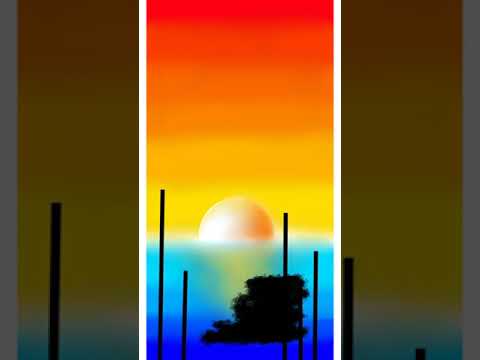 dessiner le coucher du soleil sur téléphone🧡❤💛