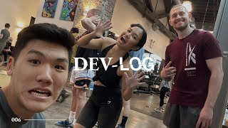 Dev-log | Cake review, New monitor, Bouldering party, Travel day!