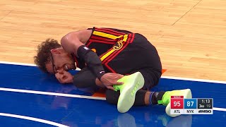 Download lagu Trae Young goes down with an apparent lower leg in... mp3