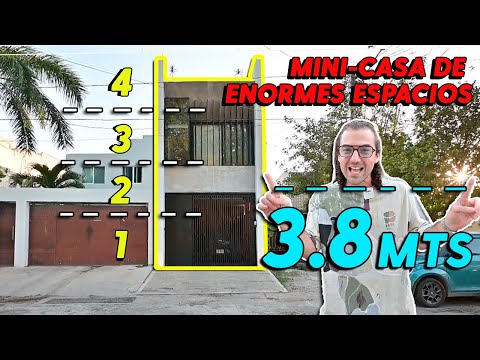 Una MINI-CASA de 4 PLANTAS en 2 PISOS... y solo 3.8 m de ANCHO🤯!! En Mérida, Yucatán