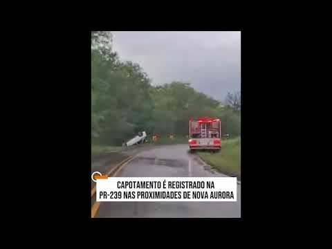 Água de mina faz carro aquaplanar e capotar em rodovia na região de Goioerê