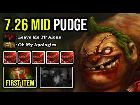 SNEAKY MID PUDGE IN 7.26 Crazy Predicted Hook 100% Deleted SF No Mercy Allowed IMBA DotA 2