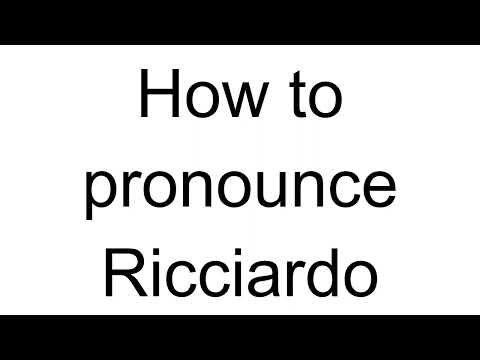 How to Pronounce Ricciardo (Italian)