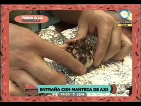 Entraña con manteca de ajo
