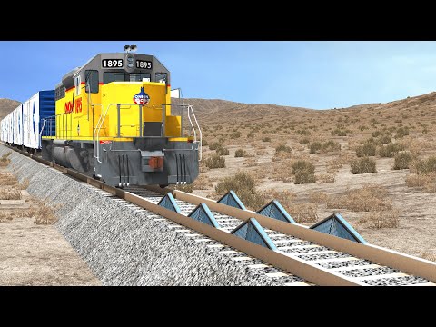 Trains vs Speed Bumps – BeamNG.Drive
