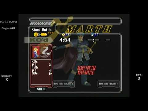 SSS 9.1 SSBM - Cranberry (Sheik) vs. Bank (Marth) - Melee WR2