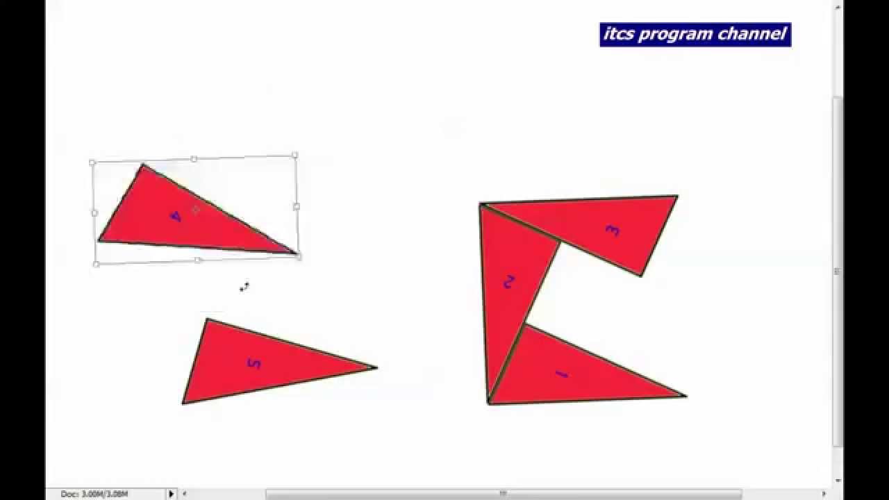 puzzle : make a square by 5 triangle