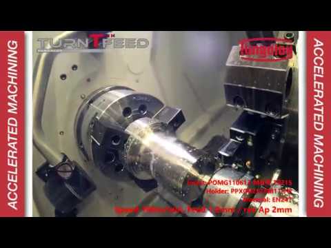 TurnTenFeed turning EN24T with High Feed (HF) Holder 2mm DOC