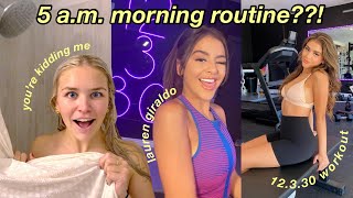 I DID LAUREN GIRALDO'S 5AM MORNING WORKOUT ROUTINE *12.3.30 treadmill workout + 5am routine + diet*