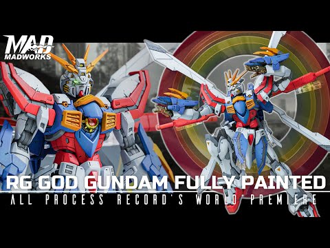RG GOD GUNDAM FULLY PAINTED.  All Process Record's World Premiere.