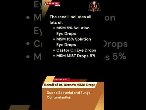 Prepper News Alert: Dr. Berne’s Voluntary Nationwide Recall of Dr. Berne’s MSM Drops