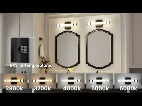 LED bathroom vanity light strip, dimmable, 5 color temperatures available.
