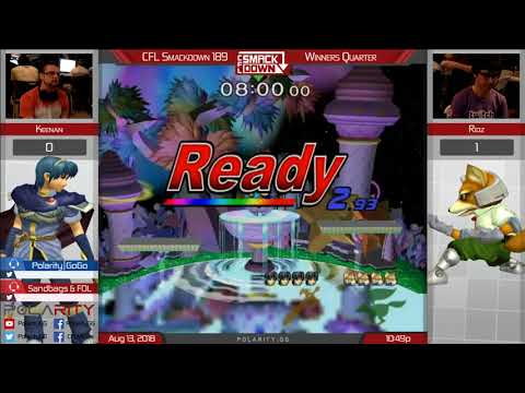 CFL Smackdown 189 Melee - Keenan (Marth) vs Ridz (Fox) - Winners Quarters